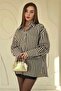 Khaki Striped Oversize Shirt