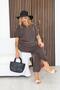 Plus Size Tencel Modal Fabric Set with Cape Blouse - 4