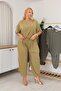 Plus Size Tencel Modal Fabric Set with Cape Blouse - 5