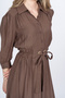 Women's Summer Coffee Alya Long Sleeve Elegant Modal Fabric Dress 50395 - 3