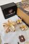 Set of 3 Mink Gold Ombre Lotus Flower Hair Clips - Summer Hawaiian Flower Hair Clips