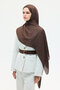 Italian Jacquard Shawl Circle Pattern - Brown