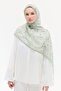 Crispy Floral Pattern Soft Cotton Shawl - Green