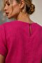 Women's Fuchsia Blouse Crew Neck Short Sleeve Basic Blouse Casual Stylish Summer Blouse - 7