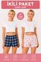 2-Piece Women's Patterned Shorts Pajama Bottoms Elastic Waist Comfortable Fit Single Bottom (2 Pcs)