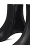 Women's Black Zippered Thick Heeled Leather Boots Wf190008Dv - 8