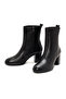 Women's Black Zippered Thick Heeled Leather Boots Wf410011Dv - 4