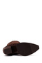 Women's Brown Thick Heeled Suede Leather Boots Wf190066Ds - 6