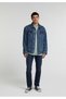 Straight Fit Mid Waist Straight Leg Men's Dark Indigo Denim Jean Trousers