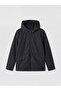 Black Hooded Boy's Coat