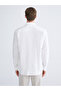 White Slim Fit long sleeve men's shirt from plus-store - 4