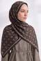 Dama K Patterned Aqua Soft Shawl 4076 - Brown