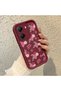 Poco X7 Pro Compatible Case Camera Protector Floral Pattern Maroon Lover Couple Silicone Phone Case - 3