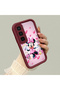 Infinix Hot 60 Pro Plus Compatible Case Camera Protector Minnie Pattern Burgundy Lover Couple Silicone Phone Case - 3