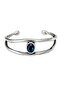 Capo Woman Oval Crystal Clamp Bracelet – Double Arm Modern Design