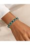Women's Green Stone Elegant Bracelet – Round Cut Sparkling Stone Detailed Stylish Design, Special Occasion and Daily Use