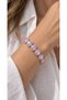 Women's Pink Stone Stylish Bracelet – Round Cut Sparkling Stone, Zircon Detailed Elegant and Glamorous Bracelet