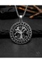 Stainless Steel Yggdrasil Rune Letter Detailed Life Pendant