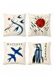Abstract Birds Patterned 4-Piece Throw Pillow Cover Set - 3