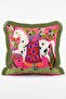 Set of 4 Fringed Throw Pillow Covers with Exotic Animal Figures, Cheetah, Monkey and Zebra Patterns - 3