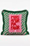 Pop Art Written Goose Pepper and Crab Patterned 4-Piece Fringed Throw Pillow Cover Set - 4