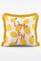 Ciao Bella and Dolce Far Niente Written Lemon Patterned 4-Piece Fringed Throw Pillow Cover Set - 4