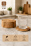 6-Piece Wicker Coaster Set – Natural Woven Decorative Coasters, Stylish Table Presentation Accessory - 2