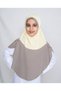 Girls Hijab for Kids – Stylish Two-Tone Modest Islamic Headscarf for Muslim Girls, Kids Hijab with Decorative Pearl Details & Scalloped Trim
