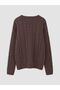 Lcw Kids Brown Crew Neck Braided Hair Knitwear Sweater for Girls - 2