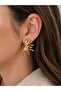 Half Flower Figure Steel Earrings - 2