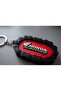 Honda Racing Logo Chain Detailed Motorcycle Keychain I Red / White - 4