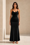 Degaje Collar Ring Detailed Maxi Dress - Black - 2