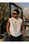 Men's Zero Sleeve Plain Combed Cotton 100% Cotton Comfortable Fit T-Shirt - 2
