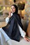 Diamond Pattern Aura Cotton Jacquard Shawl Black - 2