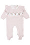 Baby Girl Pink and White Strawberry Embroidered Ruffle Romper 0-3 Months - 2