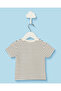 Infant Boys White Striped Henley T-Shirt - 4