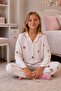 Girl's Buttoned Cotton Patterned Pajama Set Tkm1023 - 2