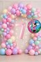 Party Led 🎀   Minnie Mouse Themed Birthday Balloon Set |   Pink Spotted Pastel Balloons |   7 Year Old Number Foil Balloon