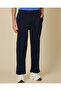 Men Navy Wide Leg Track Pants