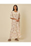 Women Beige Printed Nightgown