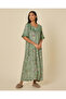 Women Green Printed Nightgown - 4