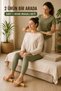 Natural Wooden Back and Foot Massage Set – 1 Back Massage Tool + 2 Foot Massage Rollers - 3