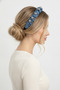 Drawstring Denim Fabric Hairband with Gray Detail Women's Crown - 3