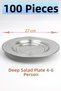 27 cm Chrome Steel Deep Salad Plate, 800 ml Stainless Serving Plate, Kebab Appetizer Breakfast Presentation Plate