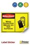 Attention! Hot Surface Protective Glove Wear Isg Warning Sign Sticker 15X21 cm