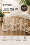 Set of 6 Borosilicate Glass Mugs with Handles, Transparent Heat-Resistant Tea Cup & Coffee Cup & Herbal Tea Cup 200 ml