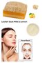 Set of 3 Pumpkin Fiber Face Pad Pumpkin Fiber Goat Milk Lemon Soap Refreshing Skin Care Facial Mask