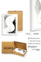 White Wooden Framed Abstract Minimalist Painting - Black-White |   Huhu1222 - Single Table White Frame - 2