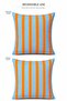 Orange Striped Throw Pillow Cover 45X45 cm - 3
