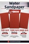 Headlight Polishing Water Sandpaper Set 3-Piece 500 1000 2000 Grit for Auto Paint Ceramic Metal Wood